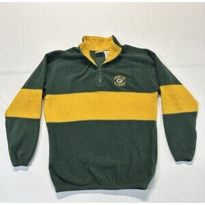 Vintage 1990s Green bay Packers NFL 1/4 Zip Fleece Pullover Size Large P2